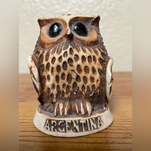Ceramic Curved  Small Owl, 3" Figurine